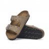 Sandalias Planas Mujer Birkenstock Arizona Rivet Taupe