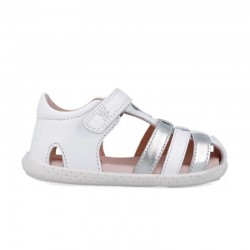 Sandalias Barefoot Niña Garvalin 252332 Blanco-Plata