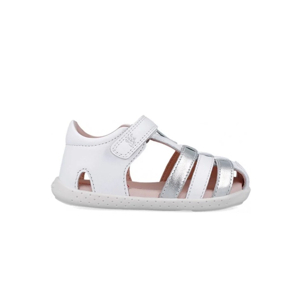 Sandalias Barefoot Niña Garvalin 252332 Blanco-Plata