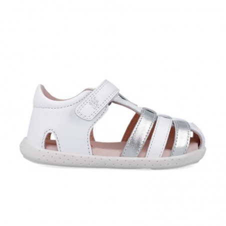 Sandalias Barefoot Niña Garvalin 252332 Blanco-Plata
