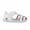 Sandalias Barefoot Niña Garvalin 252332 Blanco-Plata