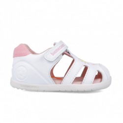 Sandalias Barefoot Niña Biomecanics 252166 Blanco-Rosa