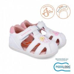 Sandalias Barefoot Niña Biomecanics 252166 Blanco-Rosa