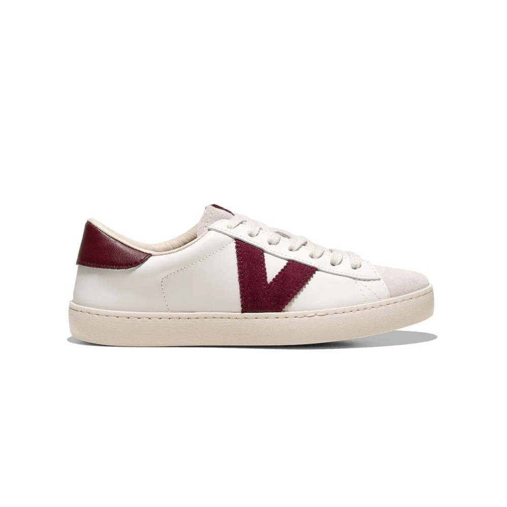 Sneakers Mujer Victoria Berlín Piel & Serraje Burdeos