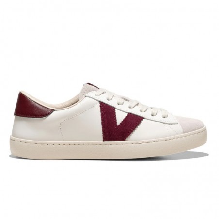 Sneakers Mujer Victoria Berlín Piel & Serraje Burdeos