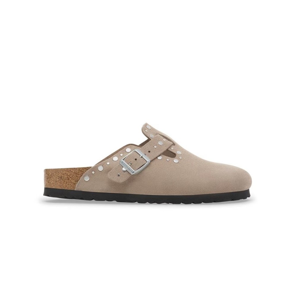 Zuecos Mujer Birkenstock Boston Rivet Taupe