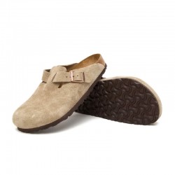 Zuecos Mujer Birkenstock Boston Leve Beig