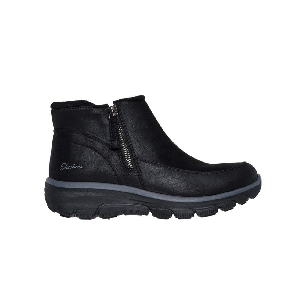 Botines Planos Mujer Skechers Relaxed Fit: Easy Going - Intl Negro-Negro
