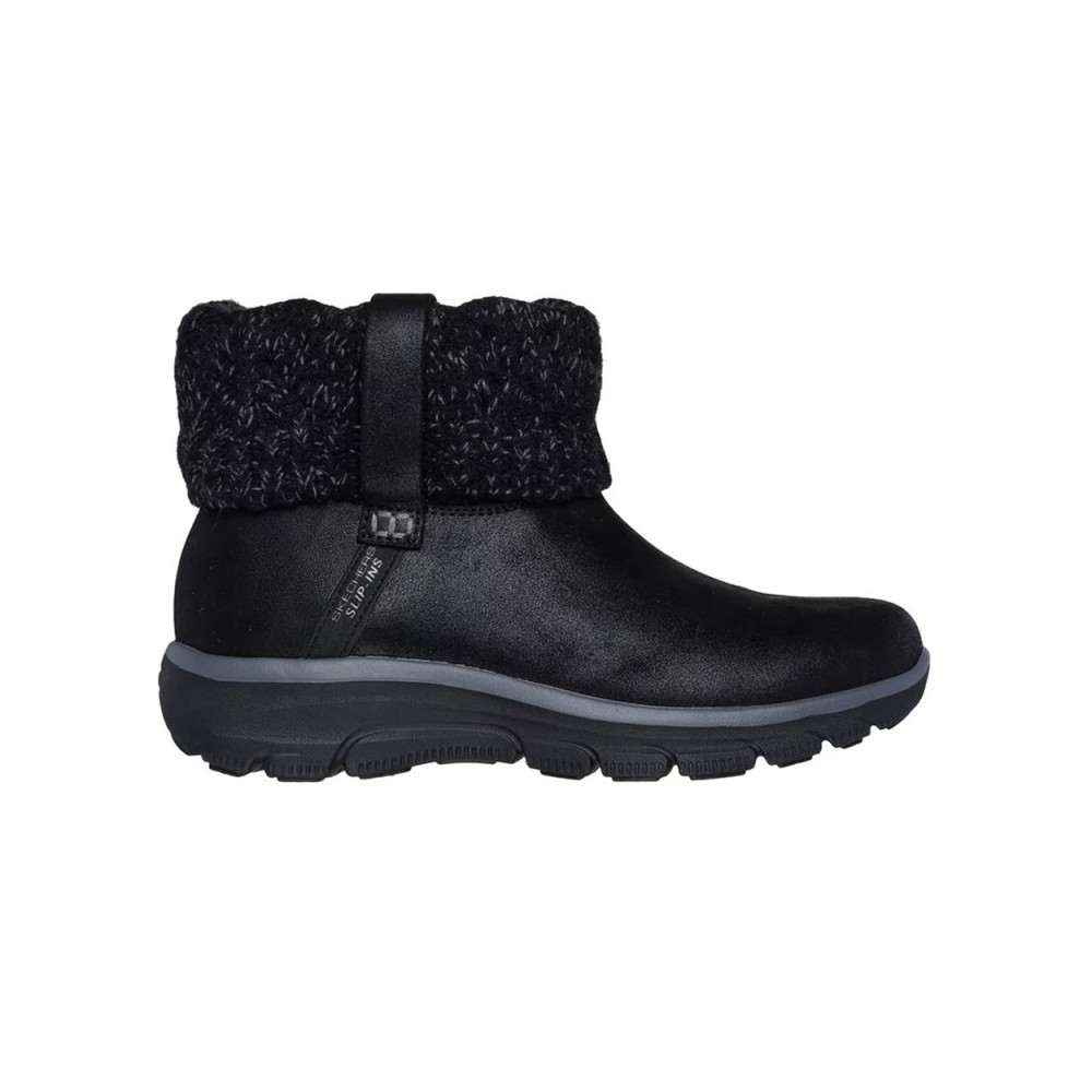 Botines Planos Mujer Skechers Slip-Ins Relaxed Fit Negro