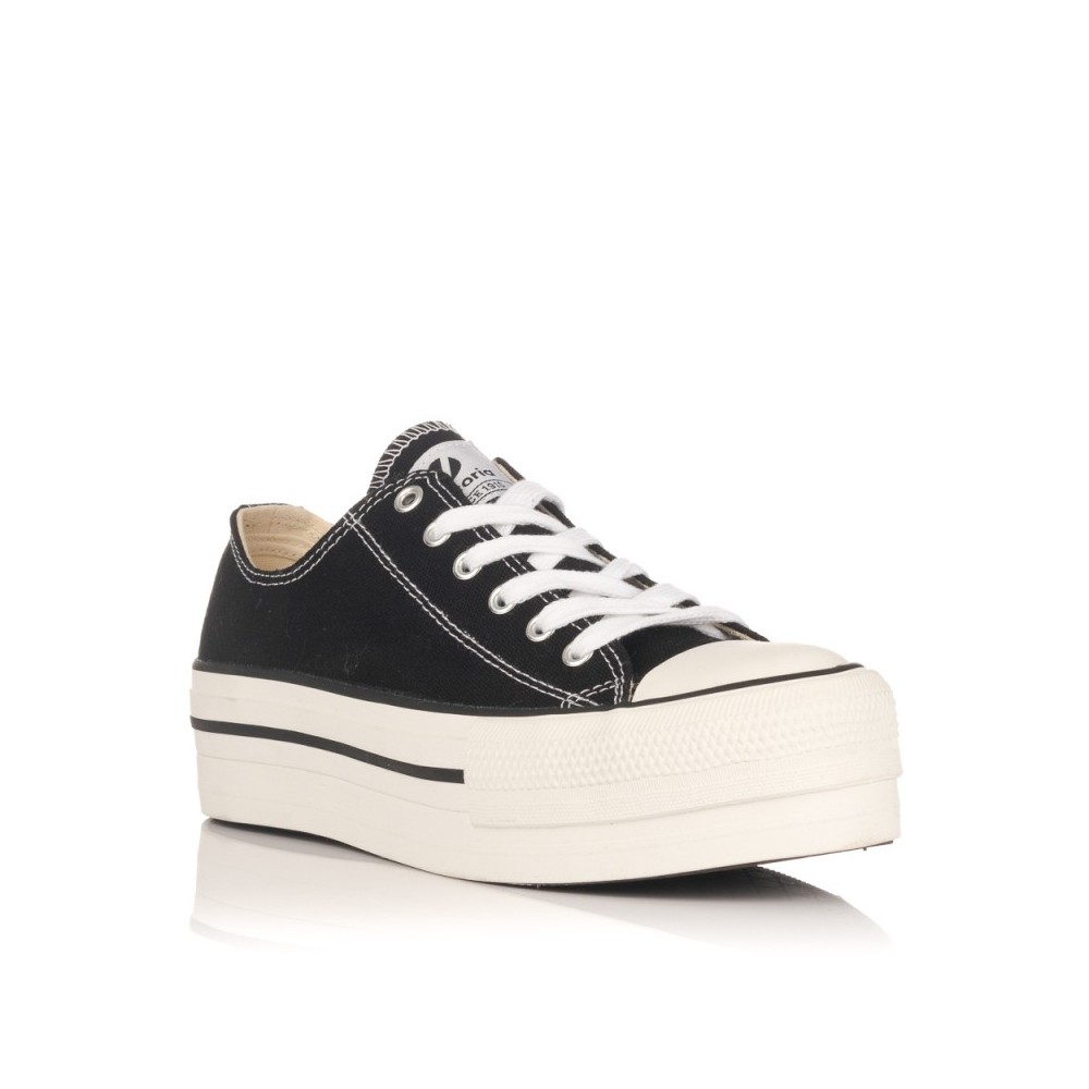 Zapatillas Lona Victoria Tribu Doble Lona Mujer Negro