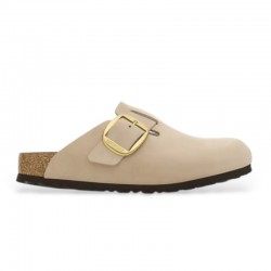 Sandalias Planas Mujer Birkenstock Boston Big Buckle Beig