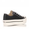 Zapatillas Lona Victoria Tribu Doble Lona Mujer Negro