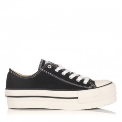 Zapatillas Lona Victoria Tribu Doble Lona Mujer Negro