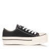 Zapatillas Lona Victoria Tribu Doble Lona Mujer Negro