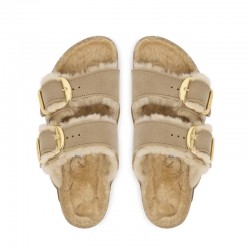 Sandalias Planas Mujer Birkenstock Arizona Shearlg Marron