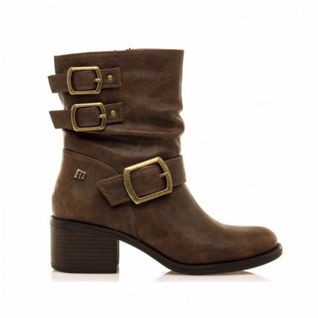 Botines de Tacón Mujer Mustang 54664 Cuero
