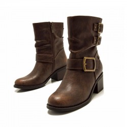 Botines de Tacón Mujer Mustang 54664 Cuero