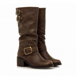 Botas de Tacón Mujer Mustang 54663 Cuero
