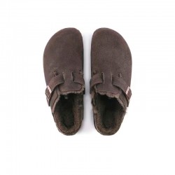 Zuecos Mujer Birkenstock Boston Shearling Leve Marron