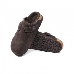 Zuecos Mujer Birkenstock Boston Shearling Leve Marron