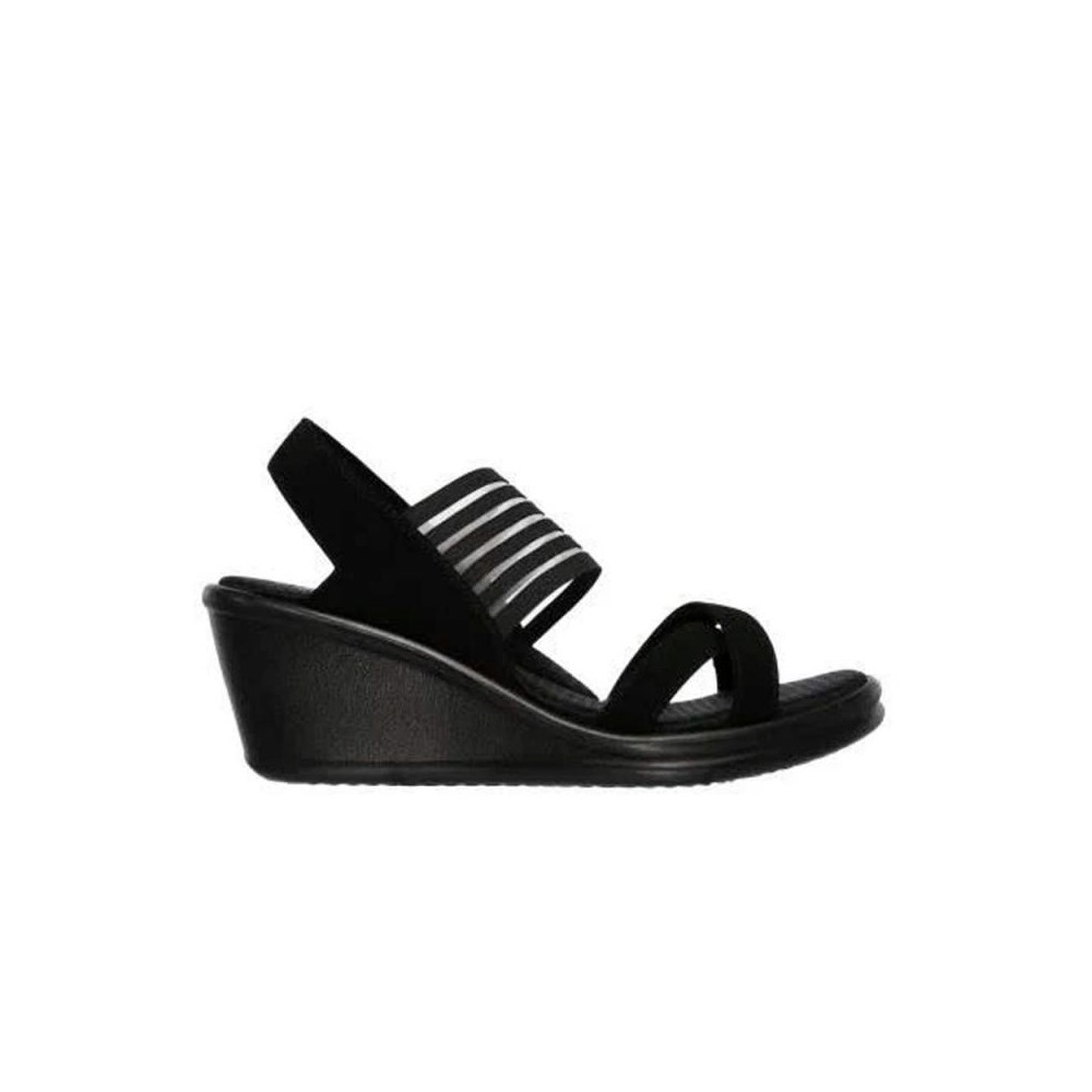 Cuñas Mujer Skechers Rumblers - Solar Burst Negro-Negro