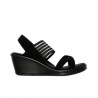 Cuñas Mujer Skechers Rumblers - Solar Burst Negro-Negro
