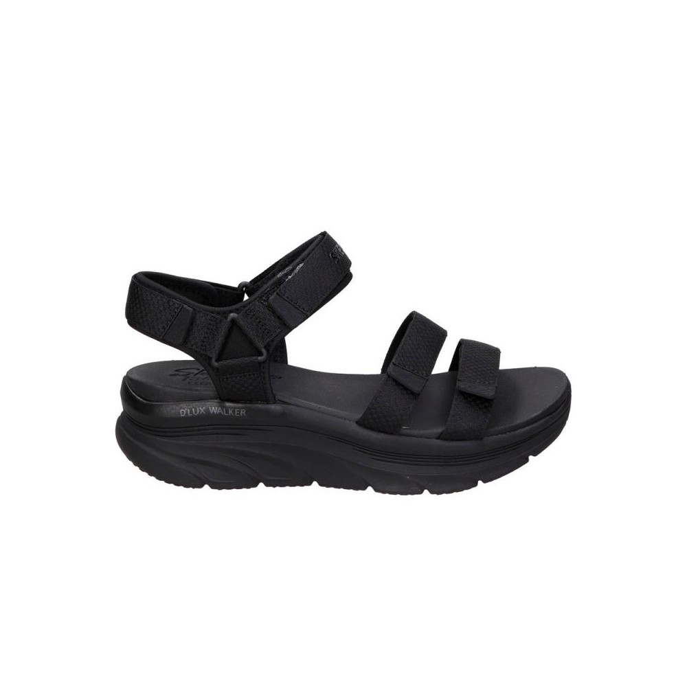 Sandalias Planas Mujer Skechers 112886 Negro-Negro