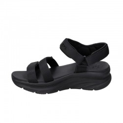Sandalias Planas Mujer Skechers 112886 Negro-Negro