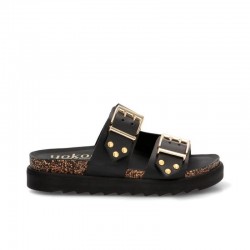 Sandalias Planas Mujer Yokono Tunez Negro