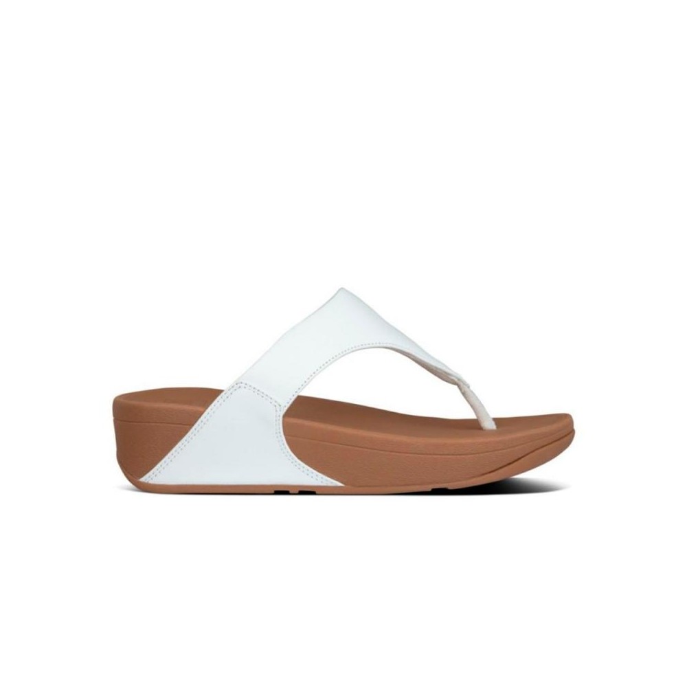 Sandalias Planas Mujer Fitflop Lulu Opul Toe-Post Blanco