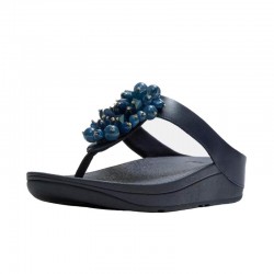 Sandalias Planas Mujer Fitflop Fino Bead-Cluster Marino
