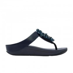 Sandalias Planas Mujer Fitflop Fino Bead-Cluster Marino