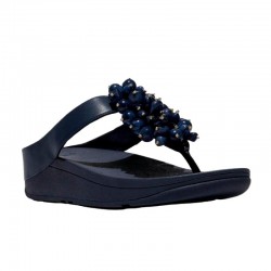 Sandalias Planas Mujer Fitflop Fino Bead-Cluster Marino
