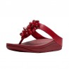 Sandalias Planas Mujer Fitflop Fino Bead-Cluster Rojo