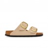 Sandalias Planas Mujer Birkenstock Arizona Big Buckle Beig