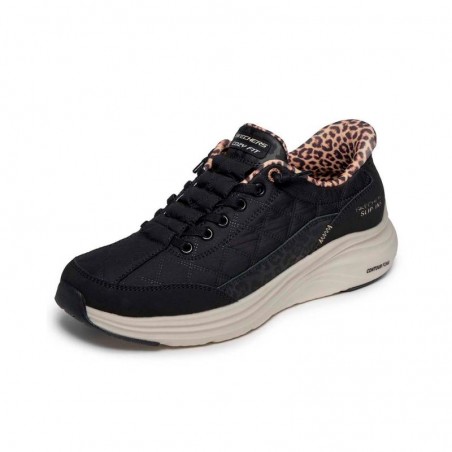 Sneakers Mujer Skechers Contour Foam - Cozy Fit Leop Negro