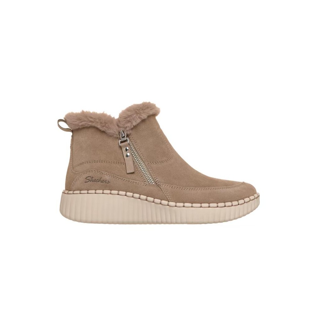 Botines Planos Mujer Skechers Wilshire Blvd - Fresh Zip Taupe