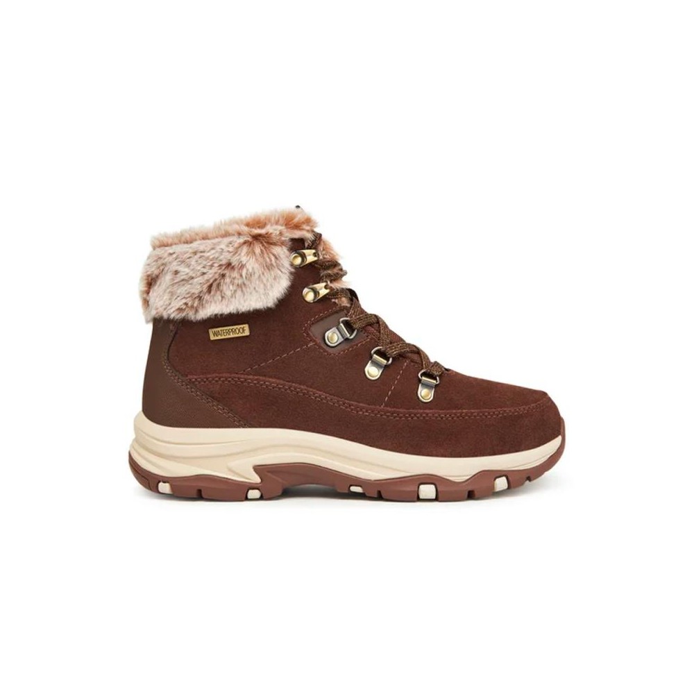 Botines Planos Mujer Skechers Trego-Snow Worries Marron