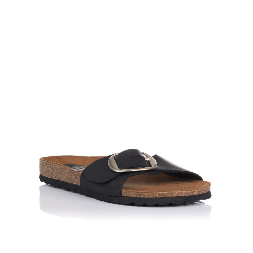 Sandalias Planas Inter-bios 7220 Mujer Negro