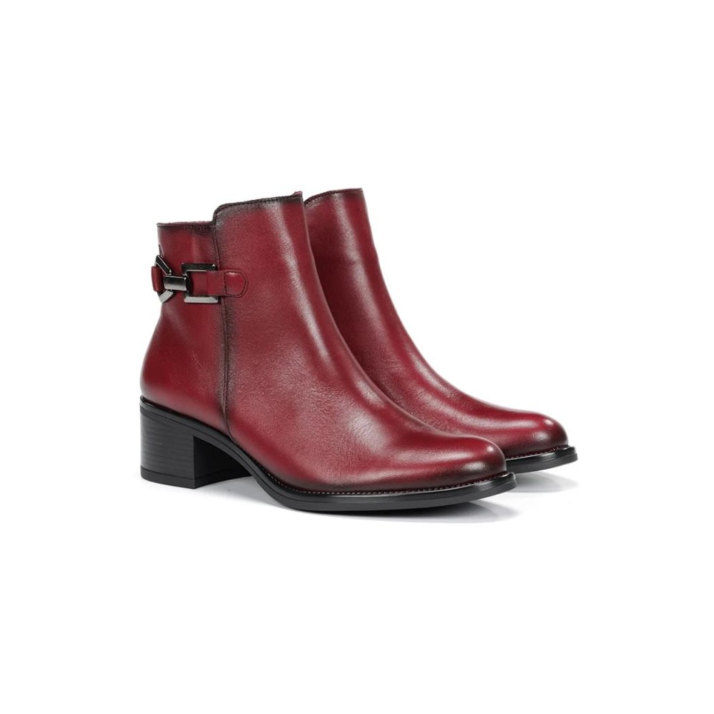 Botines de Tacón Mujer Dorking D9347 Burdeos
