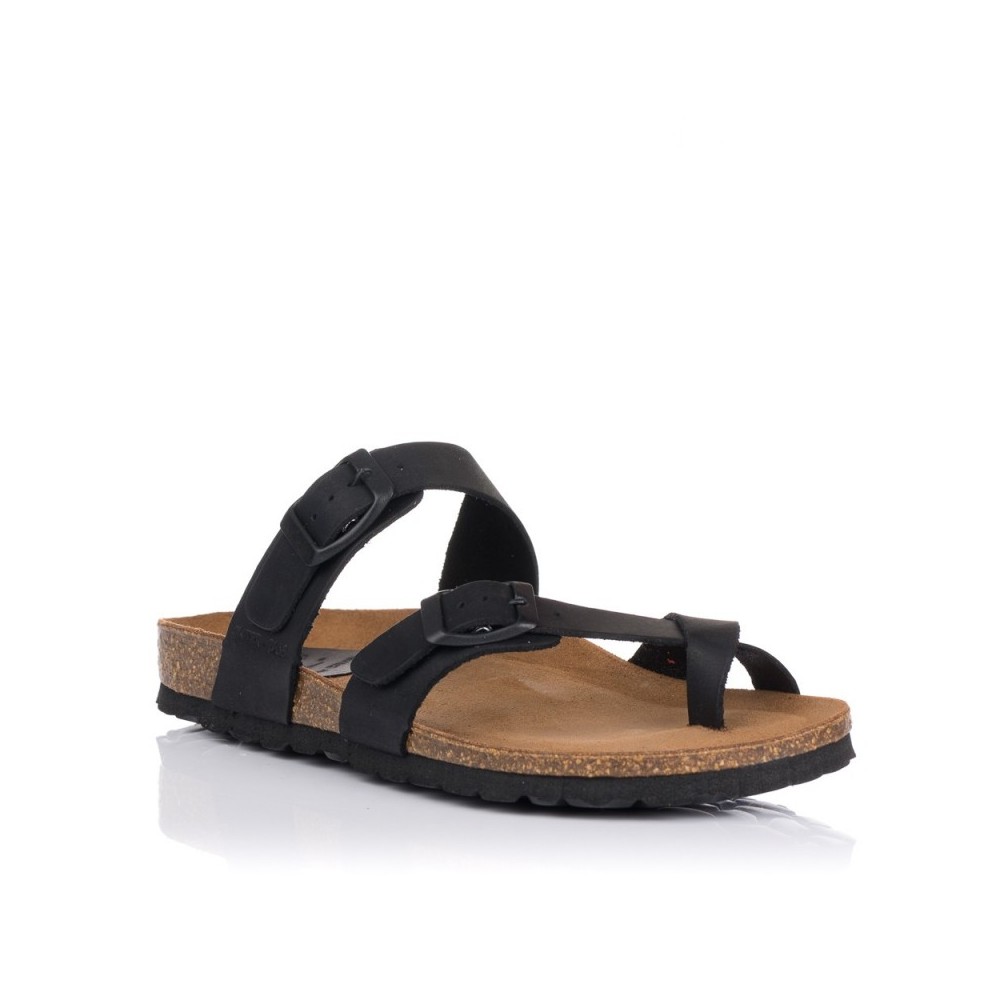 Sandalias Planas Inter-bios 7212 Mujer Negro