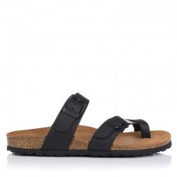 Sandalias Planas Inter-bios 7212 Mujer Negro