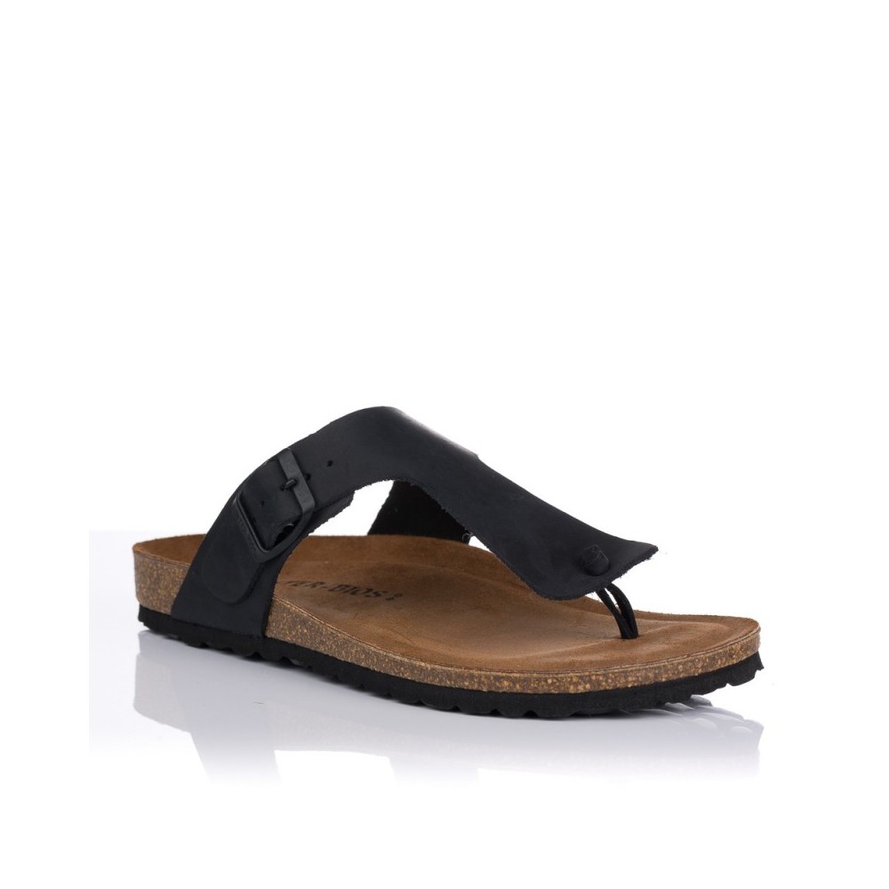 Sandalias Planas Inter-bios 9510 Hombre Negro