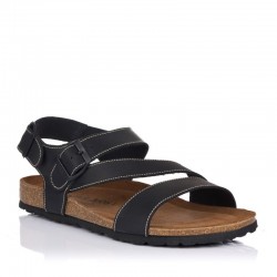 Sandalias Planas Inter-bios 9557 Hombre Negro