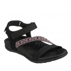 Sandalias Planas Skechers 163221 Mujer Negro