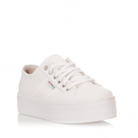 Zapatillas Lona Victoria Barcelona Lona Mujer Blanco