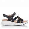 Sandalias Planas Fluchos F1478 Mujer Negro