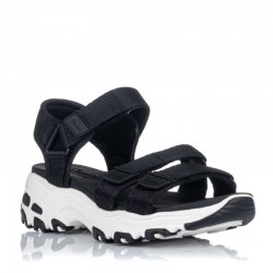 Sandalias Planas Skechers 31514 Mujer Negro