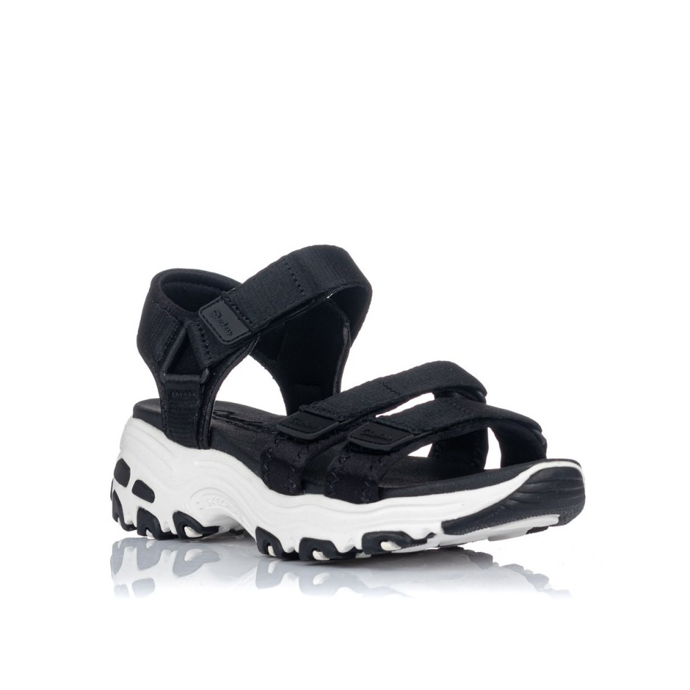 Sandalias Planas Skechers 31514 Mujer Negro