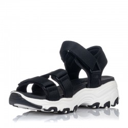 Sandalias Planas Skechers 31514 Mujer Negro